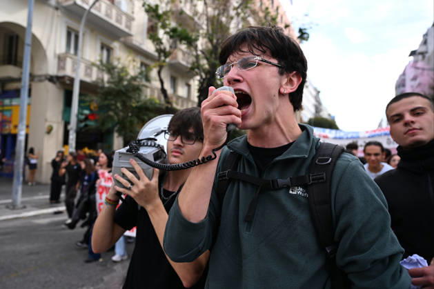 October 21, 2026, Thessaloniki, Greece: Students protest in Greece, calling for better education and government action to ease the burden of rising living costs. Thessaloniki Greece - ZUMAp191 20261021_zap_p191_005 Copyright: xGiannisxPapanikosx