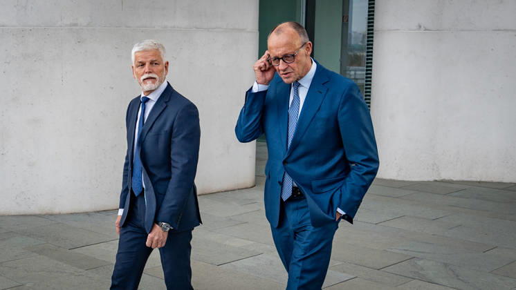 News Bilder des Tages Bundeskanzler Friedrich Merz empfängt den Präsidenten der Tschechischen Republik, Petr Pavel, im Bundeskanzleramt;Tschechischer Präsident im Bundeskanzleramt, Berlin, Deutschland, Berlin Berlin Deutschland Bundeskanzleramt