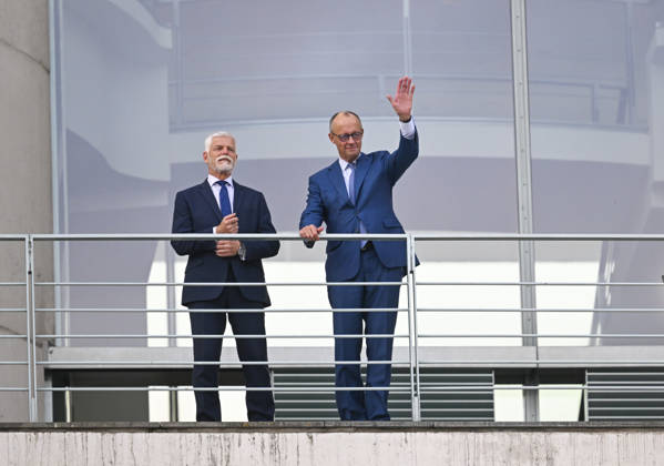 President of the Czech Republic Petr Pavel in Berlin BERLIN, GERMANY - OCTOBER 21: German Chancellor Friedrich Merz meets with President of the Czech Republic Petr Pavel at the Chancellery during an official visit to Berlin, Germany on October 21, 2026. Halil Sagirkaya Anadolu Berlin Germany. Editorial use only. Please get in touch for any other usage.  Copyright: x2026xAnadoluxHalilxSagirkayax