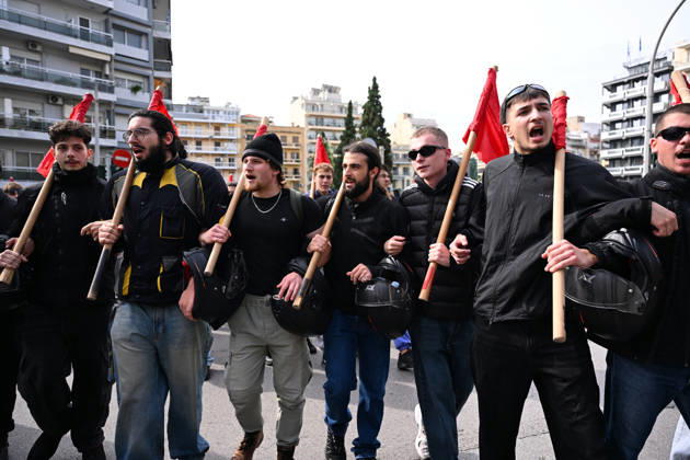 October 21, 2026, Thessaloniki, Greece: Students protest in Greece, calling for better education and government action to ease the burden of rising living costs. Thessaloniki Greece - ZUMAp191 20261021_zap_p191_029 Copyright: xGiannisxPapanikosx
