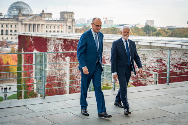 Bundeskanzler Friedrich Merz empfängt den Präsidenten der Tschechischen Republik, Petr Pavel, im Bundeskanzleramt;Tschechischer Präsident im Bundeskanzleramt, Berlin, Deutschland, Berlin Berlin Deutschland Bundeskanzleramt