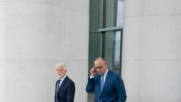 Bundeskanzler Friedrich Merz empfängt den Präsidenten der Tschechischen Republik, Petr Pavel, im Bundeskanzleramt;Tschechischer Präsident im Bundeskanzleramt, Berlin, Deutschland, Berlin Berlin Deutschland Bundeskanzleramt