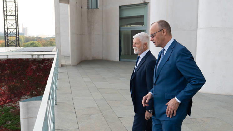 Bundeskanzler Friedrich Merz empfängt den Präsidenten der Tschechischen Republik, Petr Pavel, im Bundeskanzleramt;Tschechischer Präsident im Bundeskanzleramt, Berlin, Deutschland, Berlin Berlin Deutschland Bundeskanzleramt
