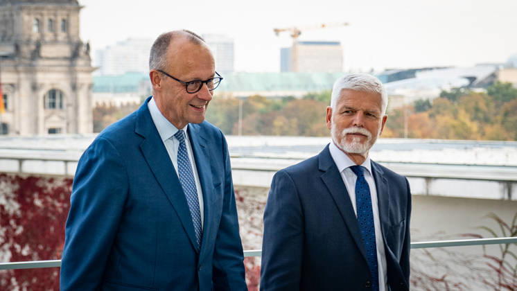 Bundeskanzler Friedrich Merz empfängt den Präsidenten der Tschechischen Republik, Petr Pavel, im Bundeskanzleramt;Tschechischer Präsident im Bundeskanzleramt, Berlin, Deutschland, Berlin Berlin Deutschland Bundeskanzleramt
