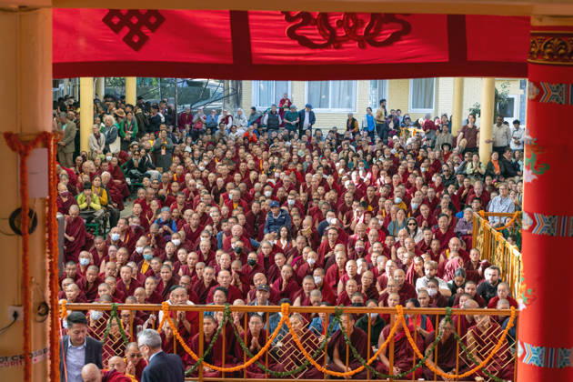 October 21, 2026, Dharamshala, Himachal Pradesh, India: Tibetan Buddhist monks and exiled tibetans watching a Long Life Prayer offered to Tibetan Spiritual leader the Dalai Lama by TIPA, Norbulingka Institute and Nepal Tibetan Lhamo Association at Tsuglakhang Temple, Mcleodganj, Dharamshala on Wednesday. Dharamshala India  - ZUMAb235 20261021_zip_b235_016 Copyright: xShaileshxBhatnagarx