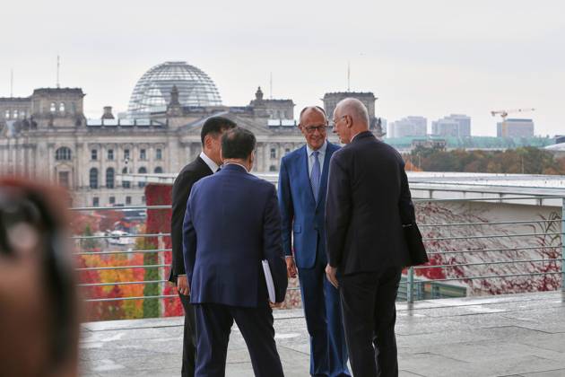Berlin, Deutschland, 21.10.2026: Bundeskanzleramt: Empfang des Präsidenten der Mongolei: Ukhnaa Khurelsukh und Bundeskanzler Friedrich Merz (CDU) Copyright: xdtsxNachrichtenagenturx dts_140181