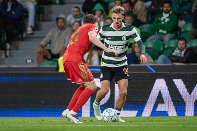 October 21, 2026, Lisbon, Lisbon, Portugal: Sporting CP forward JESSE DERRY controls the ball under pressure from a LASK opponent during their UEFA Champions League league phase matchday three fixture at Estadio Jose Alvalade in Lisbon, Portugal, on October 21, 2026. Lisbon Portugal - ZUMAr238 20261021_zip_r238_039 Copyright: xRicardoxRochax