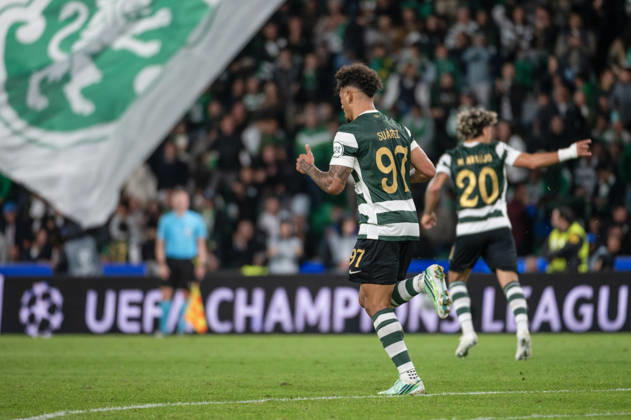 October 21, 2026, Lisbon, Lisbon, Portugal: Sporting CP forward LUIS SUAREZ celebrates after scoring a goal against LASK during their UEFA Champions League league phase matchday three fixture at Estadio Jose Alvalade in Lisbon, Portugal, on October 21, 2026. Lisbon Portugal - ZUMAr238 20261021_zip_r238_041 Copyright: xRicardoxRochax