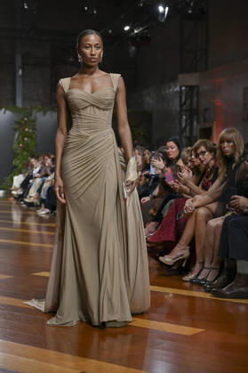 October 21, 2026, Madrid, Spain: A model parades with design ANMARGO during ATELIER COUTURE 16.Âª edicion, Fashion Week in Real Fabrica de Tapices. Madrid Spain  - ZUMAs197 20261021_aaa_s197_802 Copyright: xAtilanoxGarciax