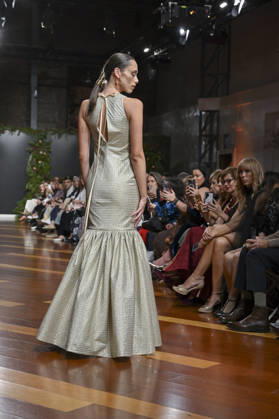 October 21, 2026, Madrid, Spain: A model parades with design ANMARGO during ATELIER COUTURE 16.Âª edicion, Fashion Week in Real Fabrica de Tapices. Madrid Spain  - ZUMAs197 20261021_aaa_s197_803 Copyright: xAtilanoxGarciax