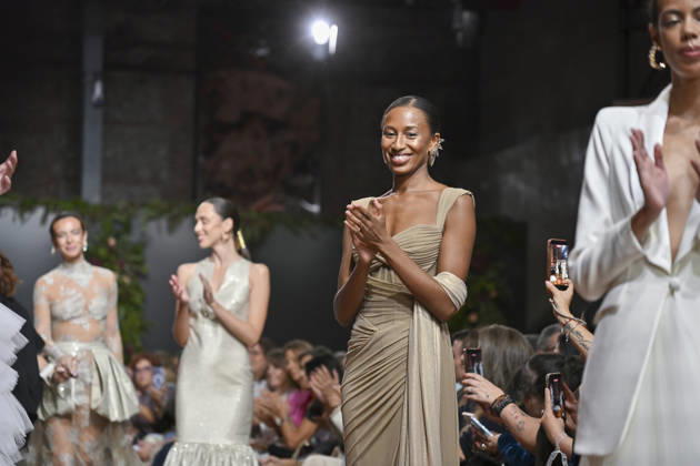 October 21, 2026, Madrid, Spain: A model parades with design ANMARGO during ATELIER COUTURE 16.Âª edicion, Fashion Week in Real Fabrica de Tapices. Madrid Spain  - ZUMAs197 20261021_aaa_s197_812 Copyright: xAtilanoxGarciax