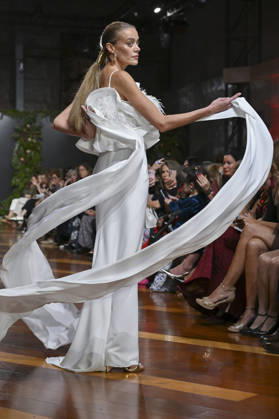 October 21, 2026, Madrid, Spain: A model parades with design ANMARGO during ATELIER COUTURE – 16.ª edición, Fashion Week in Real Fabrica de Tapices. Madrid Spain - ZUMAs197 20261021_aaa_s197_779 Copyright: xAtilanoxGarciax