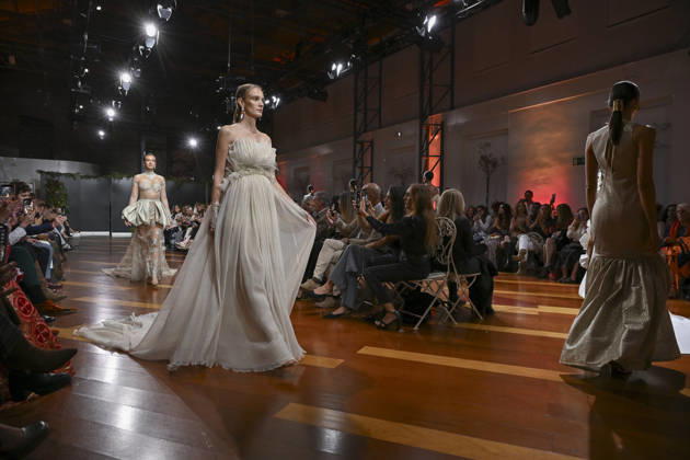 October 21, 2026, Madrid, Spain: A model parades with design ANMARGO during ATELIER COUTURE 16.Âª edicion, Fashion Week in Real Fabrica de Tapices. Madrid Spain  - ZUMAs197 20261021_aaa_s197_820 Copyright: xAtilanoxGarciax