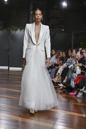 October 21, 2026, Madrid, Spain: A model parades with design ANMARGO during ATELIER COUTURE 16.Âª edicion, Fashion Week in Real Fabrica de Tapices. Madrid Spain  - ZUMAs197 20261021_aaa_s197_822 Copyright: xAtilanoxGarciax