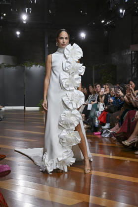 October 21, 2026, Madrid, Spain: A model parades with design ANMARGO during ATELIER COUTURE 16.Âª edicion, Fashion Week in Real Fabrica de Tapices. Madrid Spain  - ZUMAs197 20261021_aaa_s197_827 Copyright: xAtilanoxGarciax