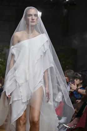 October 21, 2026, Madrid, Spain: A model parades with design ANMARGO during ATELIER COUTURE – 16.ª edición, Fashion Week in Real Fabrica de Tapices. Madrid Spain - ZUMAs197 20261021_aaa_s197_756 Copyright: xAtilanoxGarciax