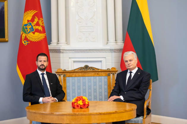 Lietuvos Respublikos Prezidentas Gitanas Nauseda prieme i Lietuva atvykusi Juodkalnijos Prezidenta Jakova Milatoviciu. Vilnius, 2026-10-22