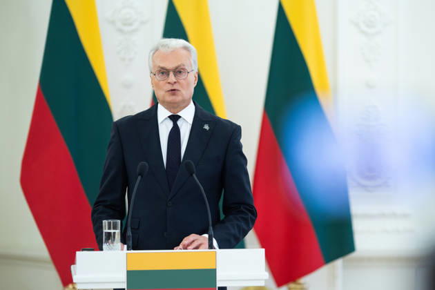 Lietuvos Respublikos Prezidentas Gitanas Nauseda prieme i Lietuva atvykusi Juodkalnijos Prezidenta Jakova Milatoviciu. Vilnius, 2026-10-22