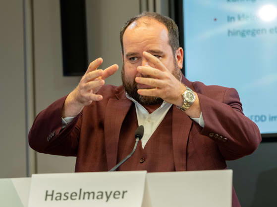 2026-10-22-Präsentation im BMLUK Geschäftsführer Haselmayer (IFDD) am 22. Oktober 2026 bei der Präsentation einer Studie zu Lebensqualität in Gemeinden und Perspektiven für lebendige Regionen im Bundesministerium für Land- und Forstwirtschaft, Klima- und Umweltschutz, Regionen und Wasserwirtschaft in Wien, Wien, Österreich .