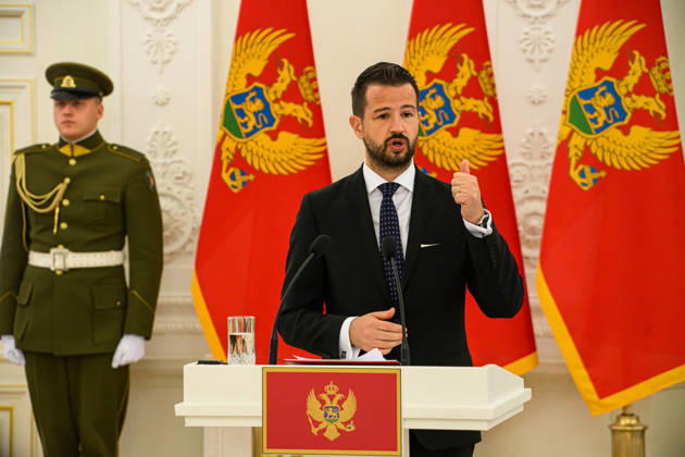 Montenegrin President Jakov Milatovic meets Lithuanian President Gitanas Nauseda in Vilnius VILNIUS, LITHUANIA - OCTOBER 22: Montenegrin President Jakov Milatovic and Lithuanian President Gitanas Nauseda (not seen) hold a joint press conference during Milatovic s official visit to Vilnius, Lithuania, on October 22, 2026. Yauhen Yerchak Anadolu Vilnius Lithuania. Editorial use only. Please get in touch for any other usage.  Copyright: x2026xAnadoluxYauhenxYerchakx