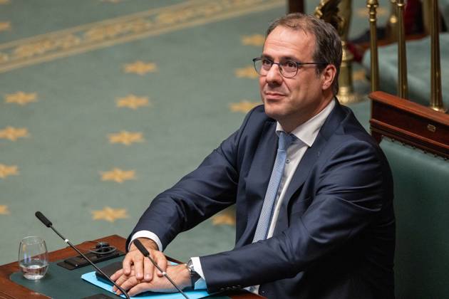 Vice-prime Minister and minister of Economy and Work David Clarinval pictured during a plenary session of the Chamber at the federal parliament in Brussels, Thursday 22 October 2026.  NICOLASxMAETERLINCK 190655615