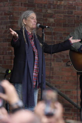 October 22, 2026, Oviedo, Asturias, Spain: Patti Smith attended a tribute in her honour where more than 3,000 people sang along to People Have the Power at Fabrica de Armas de La Vega on October 22, 2026 in Oviedo, Spain Oviedo Spain - ZUMAg15_ 20261022_zaf_g15_043 Copyright: xJackxAbuinx