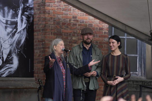October 22, 2026, Oviedo, Asturias, Spain: Patti Smith, Jesse Smith, Jackson Smith attended a tribute in her honour where more than 3,000 people sang along to People Have the Power at Fabrica de Armas de La Vega on October 22, 2026 in Oviedo, SpainPatti Smith attended a tribute in her honour where more than 3,000 people sang along to People Have the Power at Fabrica de Armas de La Vega on October 22, 2026 in Oviedo, Spain Oviedo Spain - ZUMAg15_ 20261022_zaf_g15_077 Copyright: xJackxAbuinx