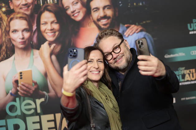 Ulrike Frank and Marc Schubring during the premiere of Der perfekte Urlaub at Zoo Palast on October 22, 2026 in Berlin, Germany Der Perfekte Urlaub Premiere in Berlin, Germany