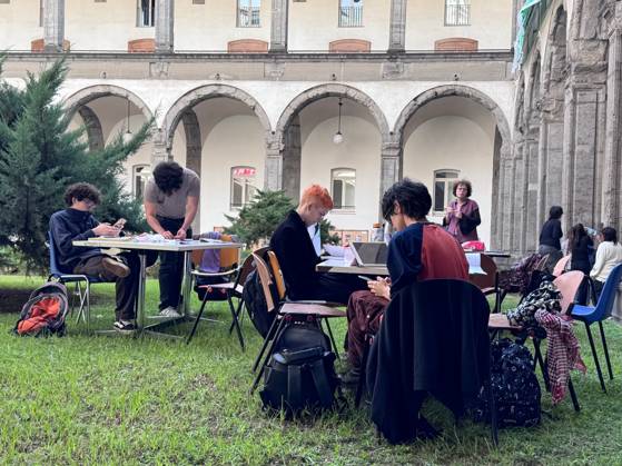 October 22, 2026, Naples, Italy: NAPLES, ITALY OCTOBER 22, 2026: Students of the Collettivo autorganizzato universitario (CAU, the Self-Organised University Collective), together with Ecologia Politica Napoli (Ecopol), are occupying the Porta di Massa site of the University of Naples Federico II, which they took over on October 21. Francesco, a spokesperson for the collective, said: We are occupying our site against high rents, against the cost of living and for a right to study that is truly possible for everyone. A banner at the entrance presents the occupation as a step towards the October 30 general strike. The occupation came as the university announced that, from October 22 and until further notice, ordinary teaching would mov - ZUMAq101 20261022_zna_q101_112 Copyright: xAlessiaxCoccax