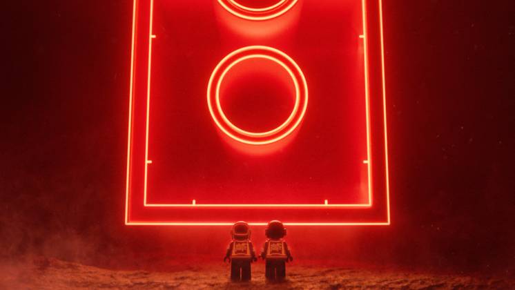 Electronic music icons Daft Punk team up with LEGO *MANDATORY BYLINE - MUST CREDIT: The LEGO Group x DAFT PUNK Mega* Electronic music icons Daft Punk are teaming up with LEGO., , The French duo have been made into LEGO minifigures for the first time in a new film to launch the partnership., , The film sees the Daft Punk robots minifigures follow a holographic red brick through a dark mysterious landscape, before stepping inside the gates-of-play to get behind a LEGO brick-built console, all to the soundtrack of iconic Daft Punk tracks Voyager and Human After All., , LEGO plans to release an official set of the pyramid stage from Daft Punk’s 2007 Alive tour, based on a 2020 LEGO ideas community project by a father and son from Luxembourg t  Copyright: xThexMegaxAgencyxThexLEGOxGroupxxxDAFTxPUNK Megax