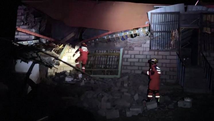 NAGQU, CHINA - OCTOBER 23: This screen grab made from the CCTV+ footage released on October 23, 2026 shows rescuers searching through ruins with flashlight after a 7.0-magnitude earthquake on October 23, 2026 in Nagqu, Xizang Autonomous Region of China. At least 16 people have been killed and 11 seriously injured as of 05:20 on Friday after a 7.0-magnitude earthquake hit southwest China s Xizang Autonomous Region on Thursday night, according to Nagqu City s earthquake relief headquarters.  Copyright: xVCGx 111676447805