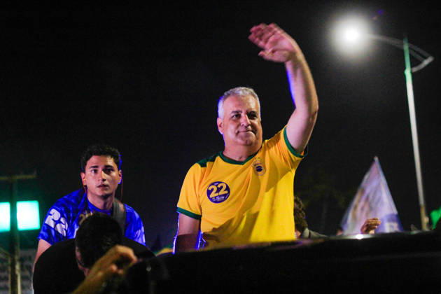 MACEIó, AL - 22.10.2026: ALFREDO GASPAR NO BLOCO DO 22 EM MACEIó - Vice-presidential candidate Alfredo Gaspar (PL) participated on Thursday night (22) in the 22 block in Maceió which drew a crowd to the beaches of Jatiúca and Ponta Verde x3037058x  GUIDOxJR.