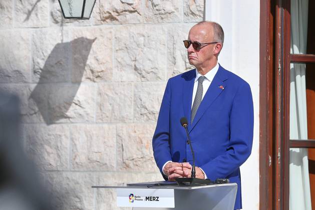 Sveti Stefan, Montenegro, 22.10.2026: Auslandsreise des Kanzlers zum Berlin Prozess -Gipfel: Pressekonferenz mit Bundeskanzler Friedrich Merz (CDU) Copyright: xdtsxNachrichtenagenturx dts_140289