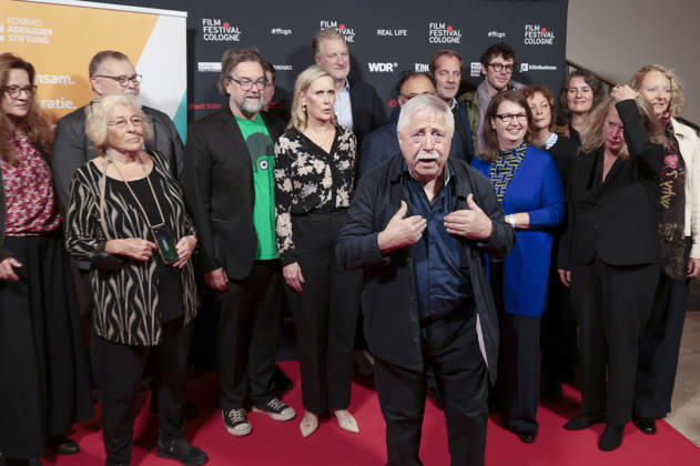 Wolf Biermann mit Team beim Screening des Dokumentarfilms Biermann auf dem 36. Film Festival Cologne 2026 im Cineplex Filmpalast. Köln, 22.10.2026