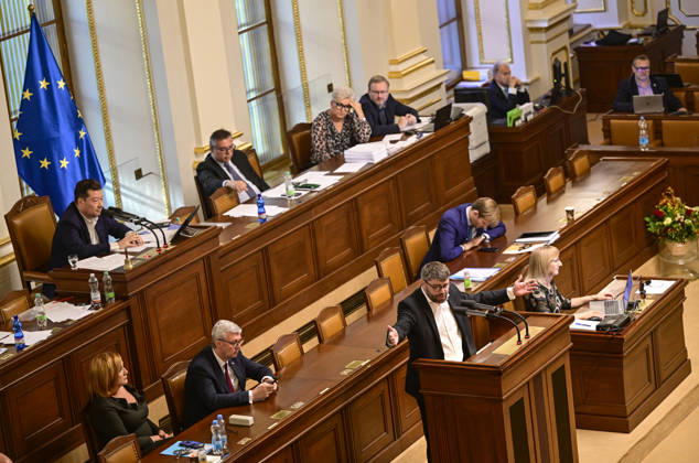 MP Jan Jakob (TOP 09), right, speaks at the Chamber of Deputies session, in Prague, Czech Republic, on October 23, 2026. (CTKxPhoto RomanxVondrous) CTKPhotoP2026102303137  CTKPhotoP2026102303137