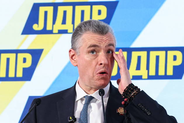 RUSSIA, MOSCOW - OCTOBER 23, 2026: Chairman Leonid Slutsky addresses an All-Russian Convention of the Russian Liberal Democratic Party (LDPR) held to sum up the recent 2026 Russian parliamentary elections and outline the directions in the party s development for years to come. Mikhail Sinitsyn TASS  99805787