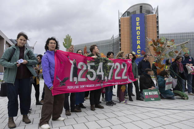 Hands off Nature Brussels, 23 10 2026 : Manifestation , Hands off Nature in the presence of Commissioner Jessika Roswall. Credit : Content Curation . Brussels Belgium  Copyright: xContentxCurationx ContentxCurationx