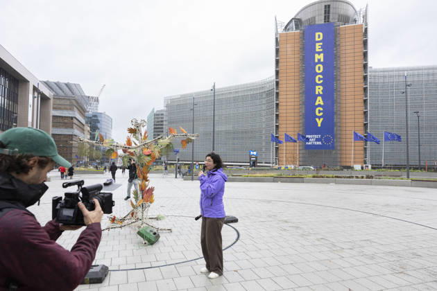 Hands off Nature Brussels, 23 10 2026 : Manifestation , Hands off Nature in the presence of Commissioner Jessika Roswall. Credit : Content Curation . Brussels Belgium  Copyright: xContentxCurationx ContentxCurationx