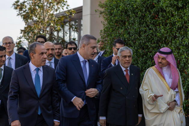 R4 Foreign Ministers Meeting in Istanbul ISTANBUL, TURKIYE - OCTOBER 23: Turkish Foreign Minister Hakan Fidan (2nd L) meets with Pakistani Foreign Minister Muhammad Ishaq Dar (2nd R), Egyptian Foreign Minister Badr Abdelatty (L), and Saudi Arabian Foreign Minister Faisal bin Farhan Al Saud (R) on the sidelines of R4 Foreign Ministers Meeting, bringing together Turkiye, Egypt, Pakistan and Saudi Arabia, hosted by Fidan in Istanbul, Turkiye, on October 23, 2026. Mustafa Hatipoglu Anadolu Istanbul Turkey. Editorial use only. Please get in touch for any other usage.  Copyright: x2026xAnadoluxMustafaxHatipoglux