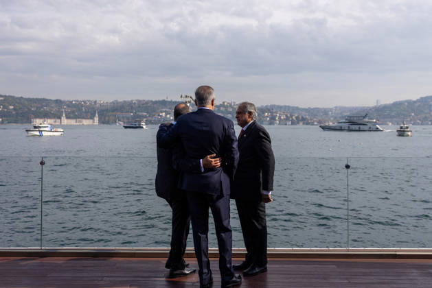 R4 Foreign Ministers Meeting in Istanbul ISTANBUL, TURKIYE - OCTOBER 23: Turkish Foreign Minister Hakan Fidan meets with Pakistani Foreign Minister Muhammad Ishaq Dar, Egyptian Foreign Minister Badr Abdelatty, and Saudi Arabian Foreign Minister Faisal bin Farhan Al Saud on the sidelines of R4 Foreign Ministers Meeting, bringing together Turkiye, Egypt, Pakistan and Saudi Arabia, hosted by Fidan in Istanbul, Turkiye, on October 23, 2026. Mustafa Hatipoglu Anadolu Istanbul Turkey. Editorial use only. Please get in touch for any other usage.  Copyright: x2026xAnadoluxMustafaxHatipoglux