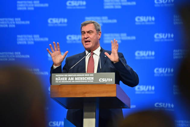 Rede Markus SOEDER (Ministerpraesident Bayern und CSU. CSU Parteitag 2026 am 23. und 24.10..2026 MESSE MUENCHEN