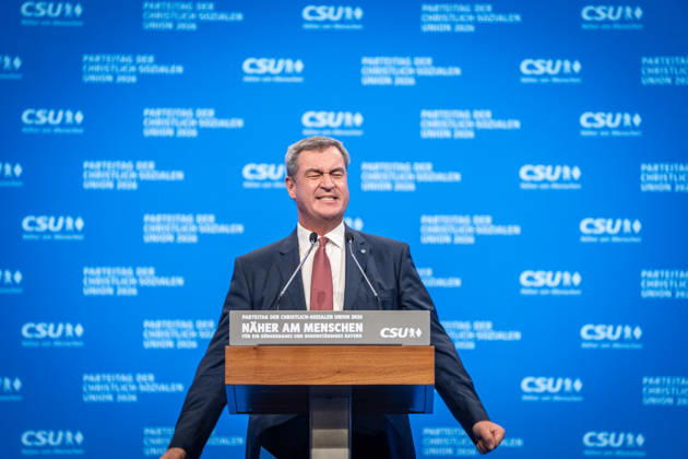 Markus Söder, CSU-Parteivorsitzender und Ministerpräsident von Bayern, auf dem Parteitag;Parteitag der CSU in München, München Bayern Deutschland Messegelände München