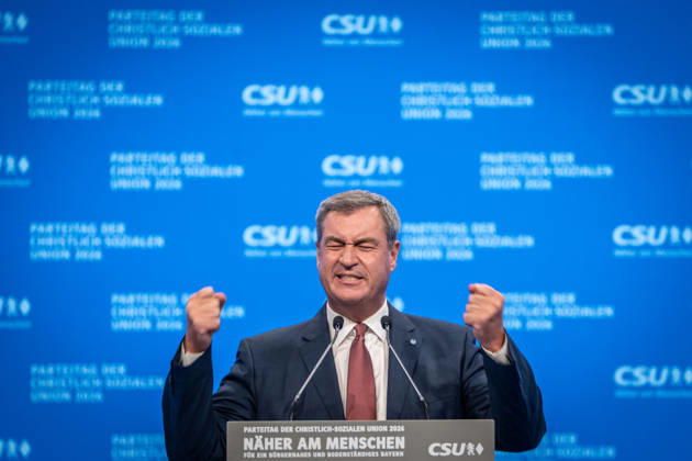 Markus Söder, CSU-Parteivorsitzender und Ministerpräsident von Bayern, auf dem Parteitag;Parteitag der CSU in München, München Bayern Deutschland Messegelände München