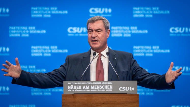 Markus Söder, CSU-Parteivorsitzender und Ministerpräsident von Bayern, auf dem Parteitag;Parteitag der CSU in München, München Bayern Deutschland Messegelände München