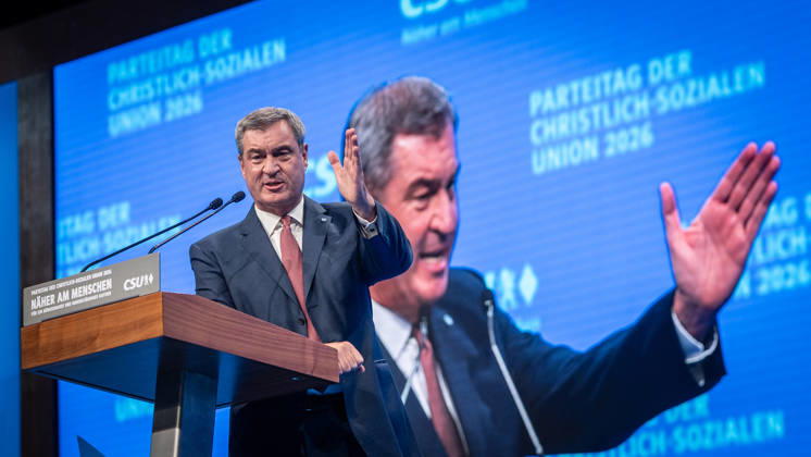 Markus Söder, CSU-Parteivorsitzender und Ministerpräsident von Bayern, auf dem Parteitag;Parteitag der CSU in München, München Bayern Deutschland Messegelände München