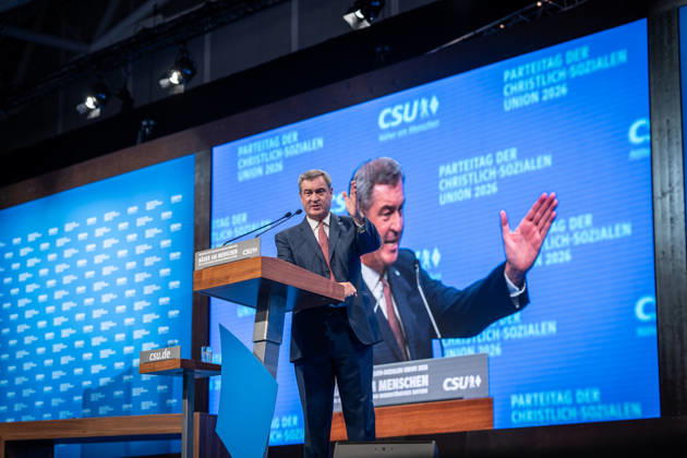 Markus Söder, CSU-Parteivorsitzender und Ministerpräsident von Bayern, auf dem Parteitag;Parteitag der CSU in München, München Bayern Deutschland Messegelände München