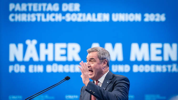 Markus Söder, CSU-Parteivorsitzender und Ministerpräsident von Bayern, auf dem Parteitag;Parteitag der CSU in München, München Bayern Deutschland Messegelände München