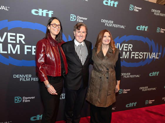 October 23, 2026, Denver, Colorado, USA: Director SHERYL GLUBOK, Actor JEREMY SWIFT, and Actor MARIAN HINKLE of the film Welcome to the Fishbowl pose for a group photo during the 49th. Denver Film Festival Red Carpet event at the Ellie Caulkins Opera House Thursday night. Credit Image: ZUMA Press Wire) Denver USA  - ZUMAav4_ 20261023_zaf_av4_008 Copyright: xHectorxAcevedox