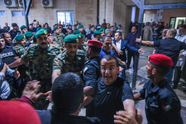 7 killed, 28 injured in funeral shooting near church in Jordan’s Karak KARAK, JORDAN - OCTOBER 23: Security forces take measures at Prince Ali bin Al-Hussein Military Hospital after seven people killed and 28 others injured in an armed attack at a church in Karak, Jordan on October 23, 2026. Salah Malkawi Anadolu Karak Jordan. Editorial use only. Please get in touch for any other usage.  Copyright: x2026xAnadoluxSalahxMalkawix