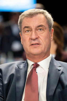 Parteitag 2026 der Partei CSU (Christlich-Soziale-Union) in der Messe München. Ministerpräsident Dr. Markus Söder, Einzelbild, Porträt, Portrait